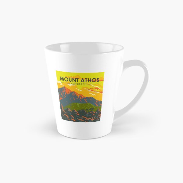 Aperçu de l'œuvre Mont Athos Grèce Voyage Art Vintage créée et vendue par KrisSidDesigns.