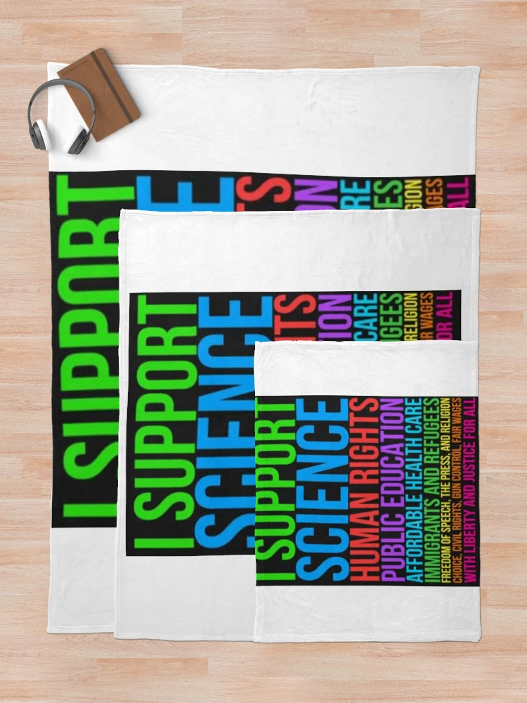 Thumbnail 5 of 6, Throw Blanket, Support Science, Human Rights Public Education, Affordable Health Care Design designed and sold by npizzino.