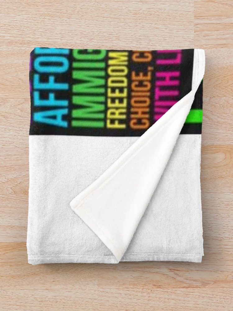 Thumbnail 3 of 6, Throw Blanket, Support Science, Human Rights Public Education, Affordable Health Care Design designed and sold by npizzino.