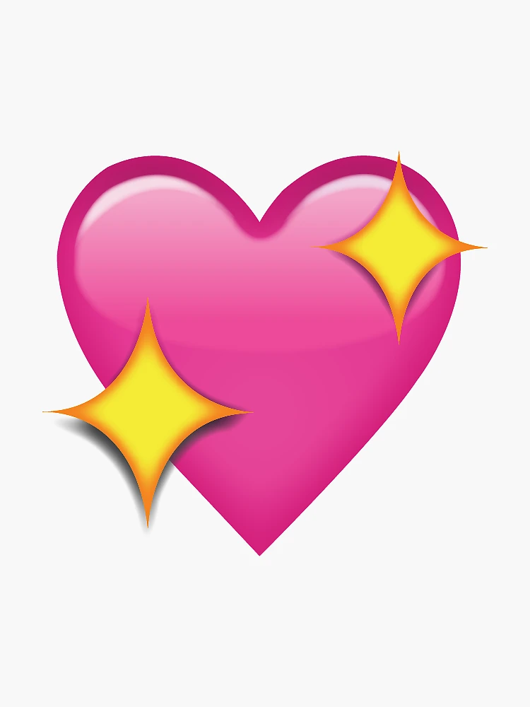 Thumbnail 3 of 3, Sticker, Sparkling Pink Heart Emoji Sticker designed and sold by Bokrok.