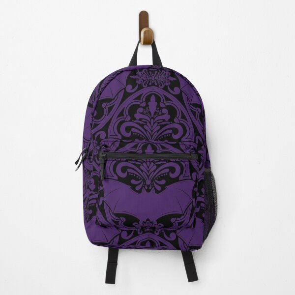 Item preview, Vampire Bat Purple & Black Grey Damask Pattern designed and sold by Gemma Compton.