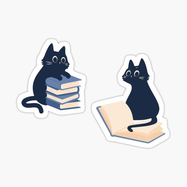 Item preview, conjunto de gatos y libros designed and sold by indiebookster.