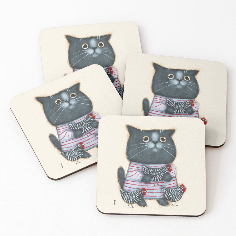 Item preview, Coasters (Set of 4) designed and sold by KilkennyCat Art.