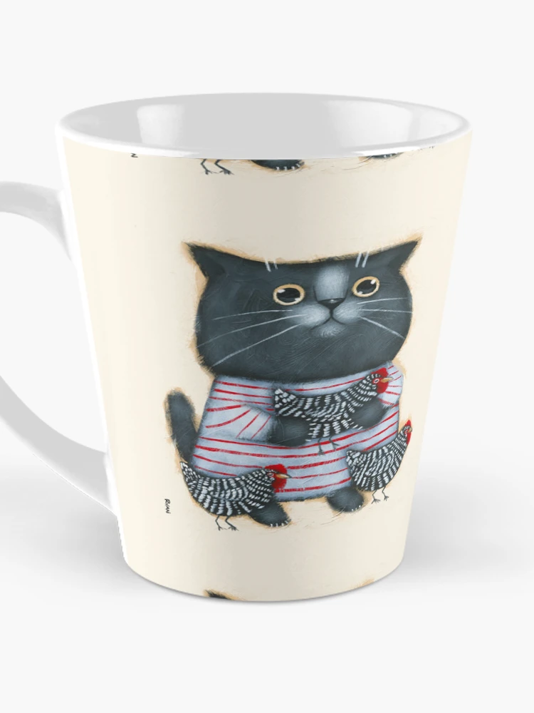 Thumbnail 3 of 4, Coffee Mug, Cat and Chicken Friends designed and sold by KilkennyCat Art.
