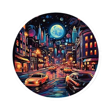 Artwork thumbnail, Blue moon among skyscrapers by abmkf