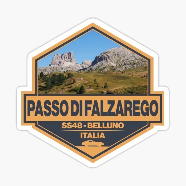 Aperçu de l'œuvre Passo di Falzarego Italie Falzarego Pass Travel Art Badge créée et vendue par KrisSidDesigns.