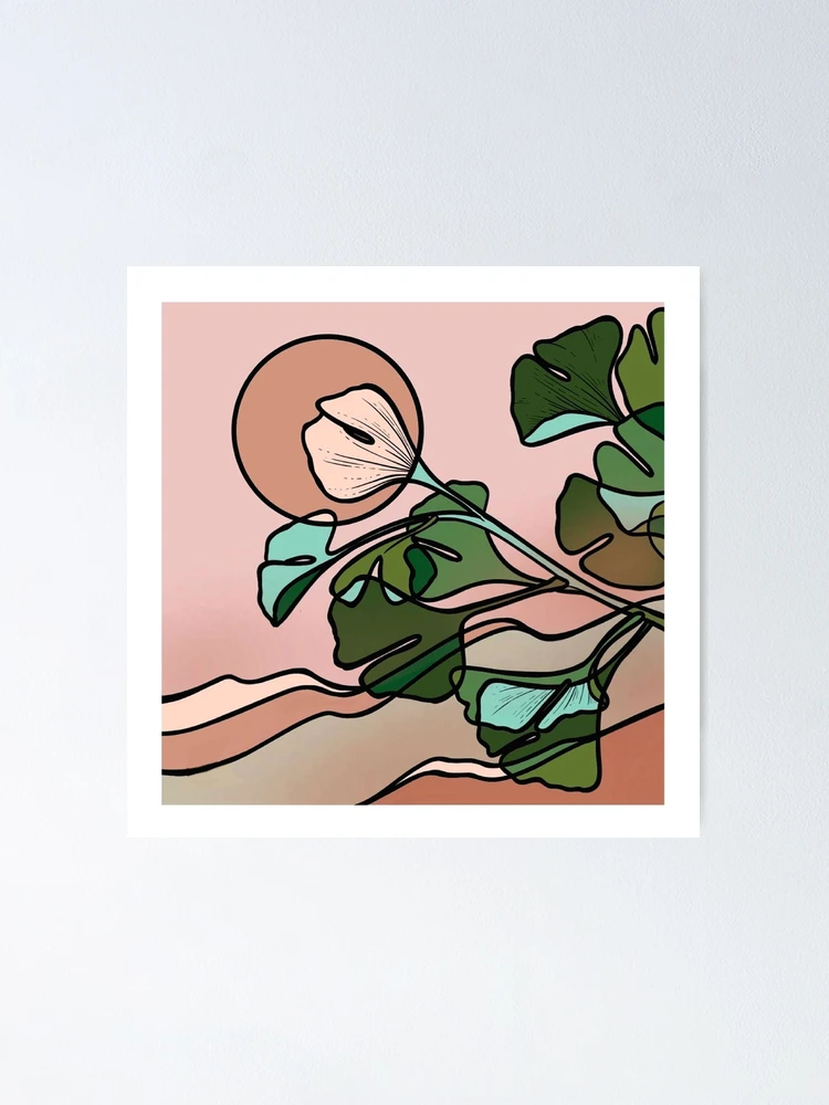 Aperçu 1 sur 3. Poster avec l'œuvre Feuilles de Gingko - Biloba Gingko créée et vendue par HaydenMillepied.
