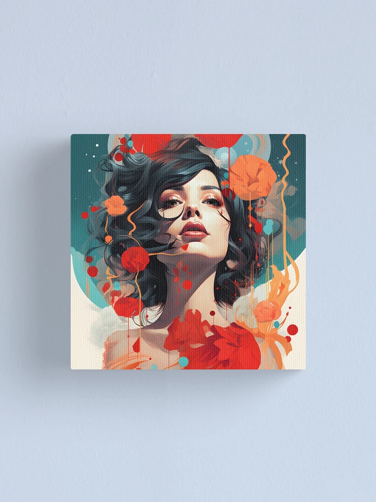 Thumbnail 1 of 3, Canvas Print, Empowering Girl Red #10 designed and sold by PUMPITH.