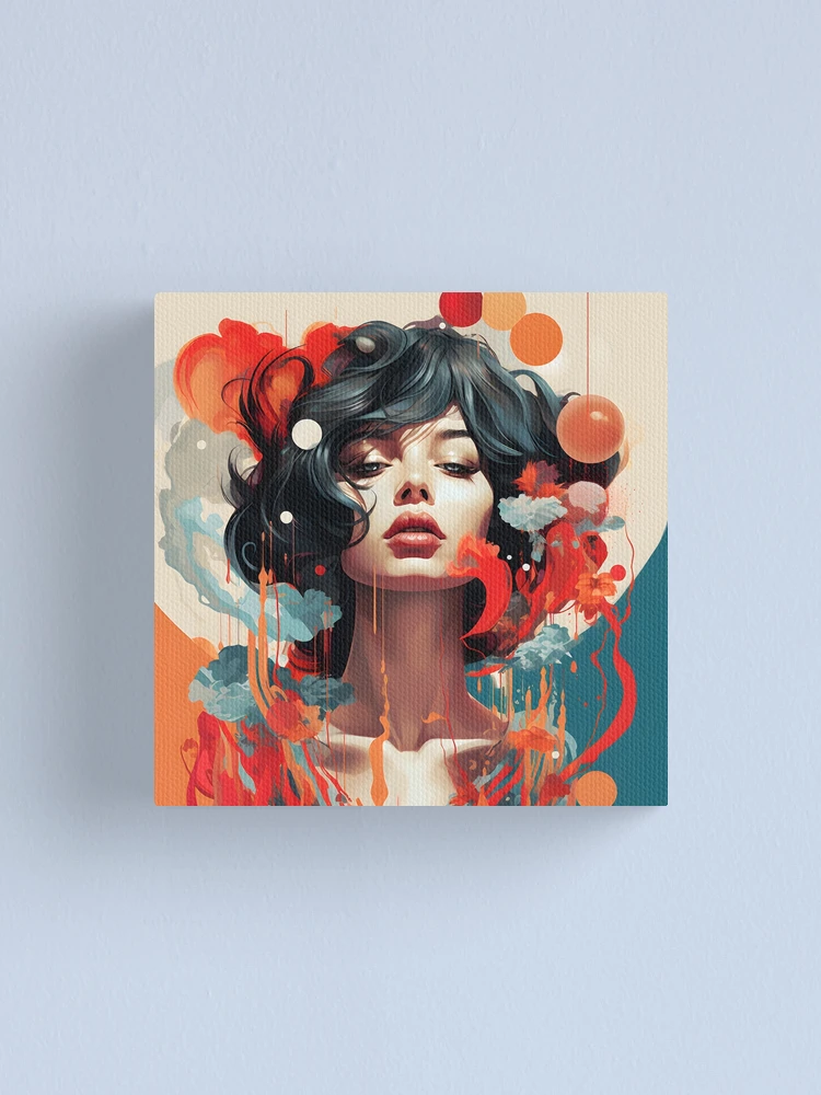 Thumbnail 1 of 3, Canvas Print, Empowering Girl Red #12 designed and sold by PUMPITH.