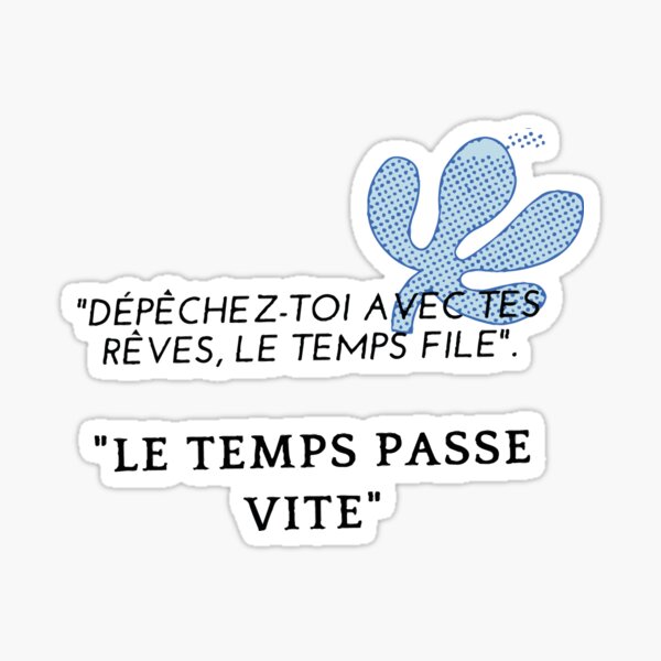 Aperçu de l'œuvre le temps du design passe vite mais en français créée et vendue par Sam & Fam.