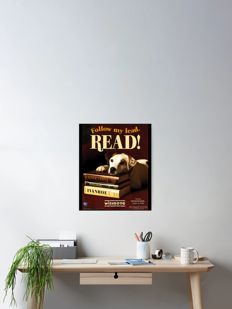 Thumbnail 2 of 3, Poster, Wishbone dog - READ! designed and sold by zobvtmnp42.