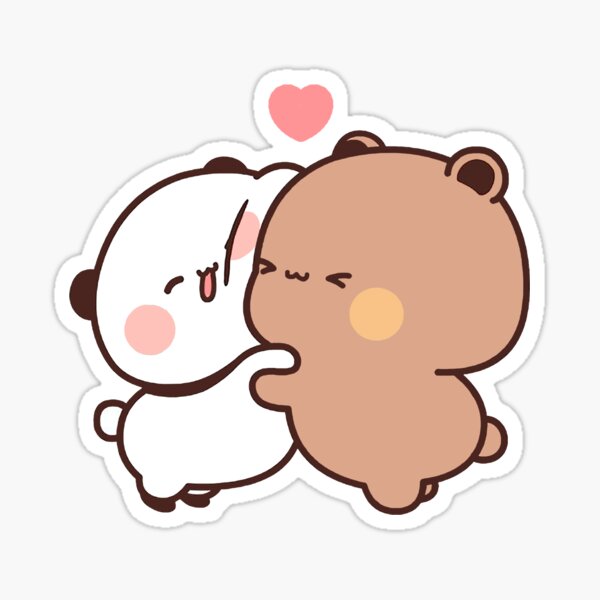 Aperçu de l'œuvre Bubu et Dudu câlin | Couple d'ours | Panda Yier | Ours Brownie Bubu Sticker créée et vendue par valeriehsin.