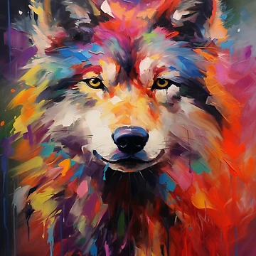 Artwork thumbnail, Impressionism wolf by patternshoprad