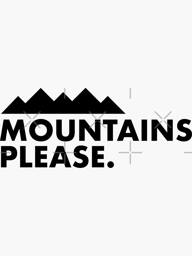 Imagen 3 de 3, Pegatina con la obra Montañas por favor., diseñada y vendida por freddylikeapple.