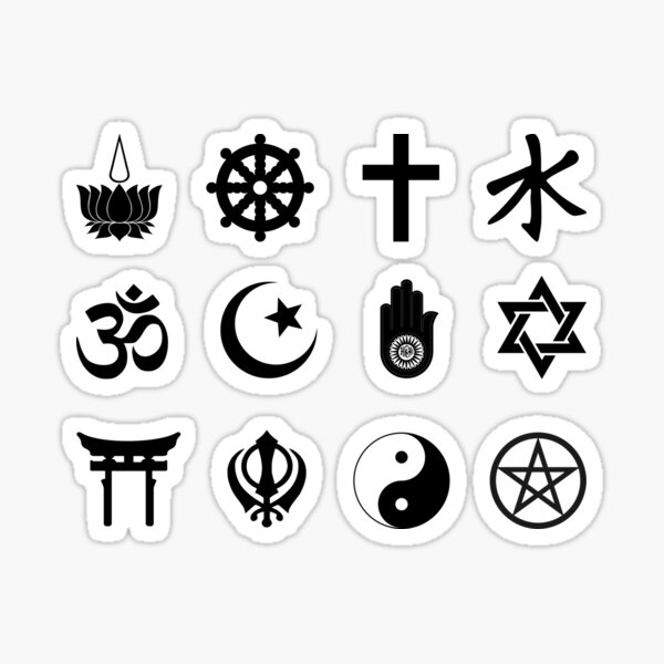 Artikelvorschau, Weltreligionen Symbole Aufkleber - Set 2 entworfen und verkauft von litmusician.