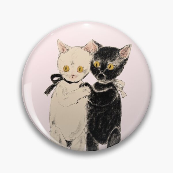 Aperçu de l'œuvre Autocollant mignon de chats jumeaux créée et vendue par lizziesartshop.