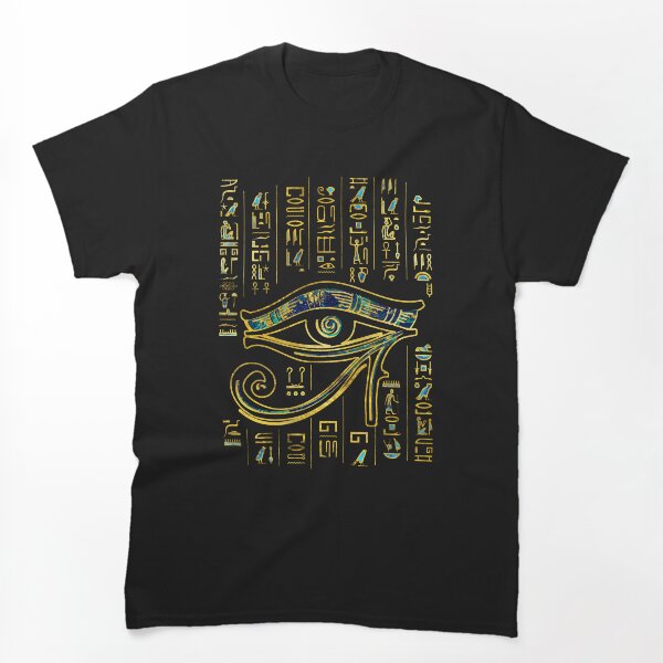 Artikelvorschau, Ägyptisches Auge des Horus auf Hieroglyphen Gold und Marmor entworfen und verkauft von k9printart.