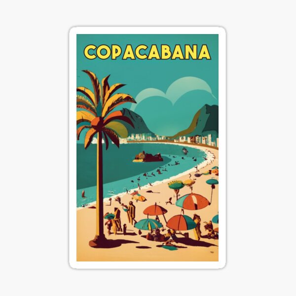 Artikelvorschau, Ein Vintage-Reiseplakat von Copacabana – Rio de Janeiro – Brasilien entworfen und verkauft von GoodOldVintage.