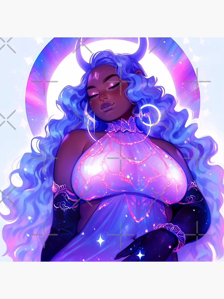 Aperçu 5 sur 5. Bloc acrylique avec l'œuvre Belle Fille Anime Violette Brillante créée et vendue par bubblegoth.