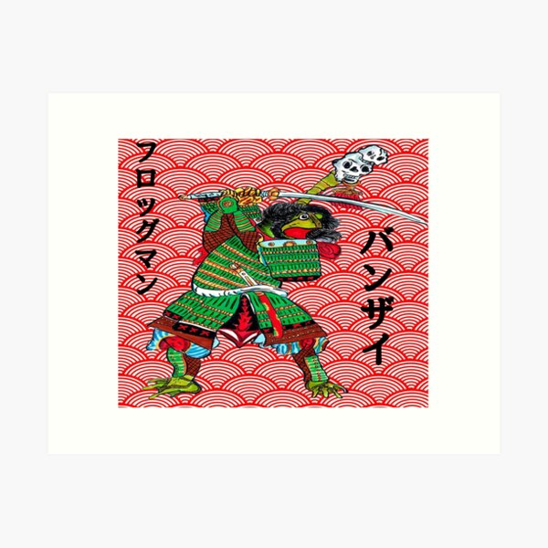 Item preview, Patrón de tatuaje de la rana samurai japonesa designed and sold by pitstopart.
