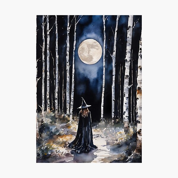 Aperçu de l'œuvre Witchy Moon ~ Décor de salle de sorcière Pleine Lune Déesse lunaire Conte de fées Sorcellerie Cottagecore créée et vendue par Lyra The Lavender Witch.