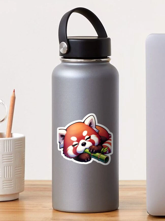 Thumbnail 1 of 3, Sticker, Sleepy red panda designed and sold by QuickFill.