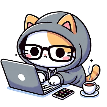 Imagen de la obra Coder Cat: Sesiones impulsadas por el café de PuffPuffPrint