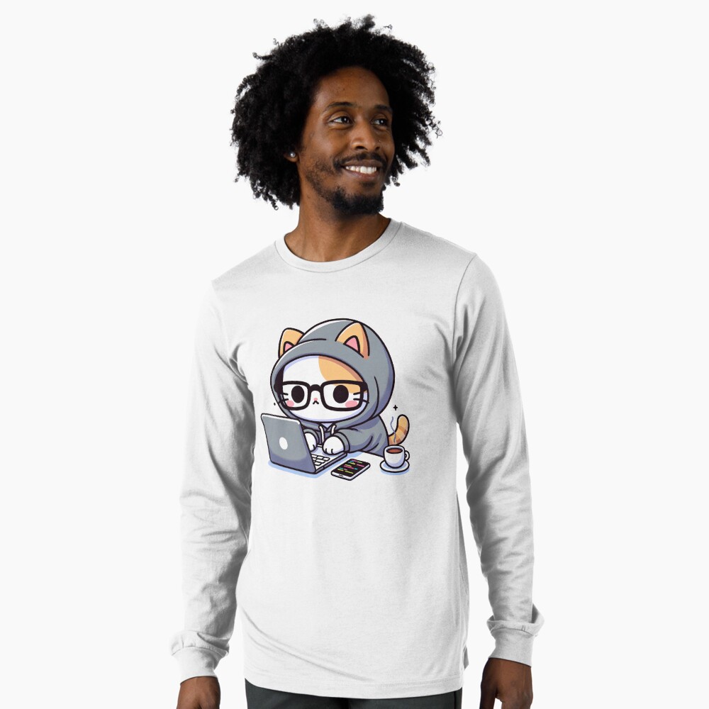 Vista previa del artículo con la obra «Camiseta de manga larga», diseñado y vendido por PuffPuffPrint.