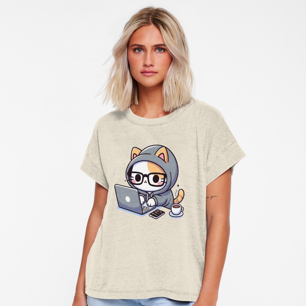 Vista previa del artículo con la obra «Camiseta relajada», diseñado y vendido por PuffPuffPrint.