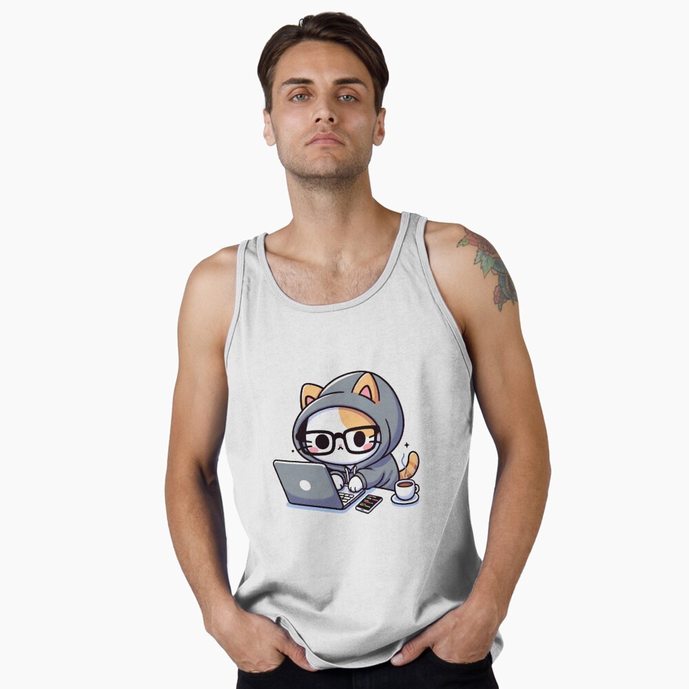 Vista previa del artículo con la obra «Camiseta de tirantes», diseñado y vendido por PuffPuffPrint.