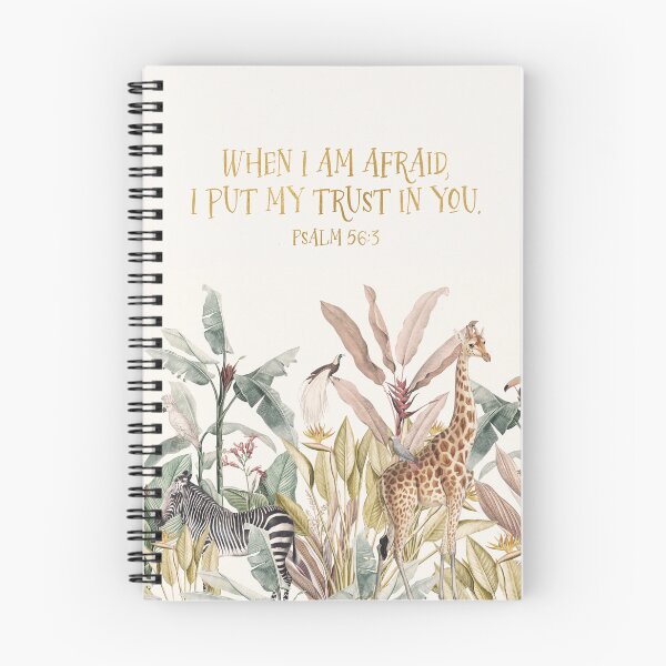 Item preview, "When I am afraid, I put my trust in you." Psalm 56:3 (Animals) designed and sold by Paper Bee Gift Shop.