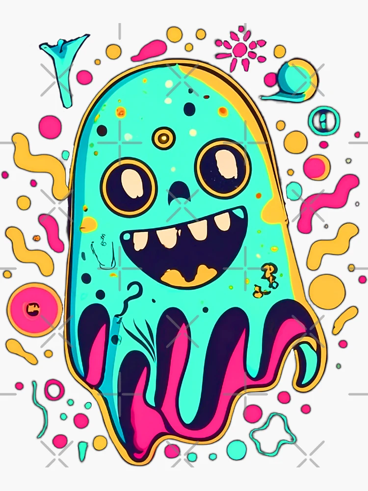 Aperçu 3 sur 3. Sticker avec l'œuvre Joyeux fantôme N7 créée et vendue par gabrielvju.