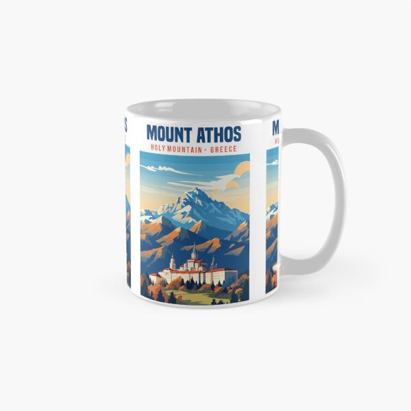 Aperçu de l'œuvre Affiche de voyage du Mont Athos, Agion Oros, Grèce créée et vendue par Travel-Graphix.