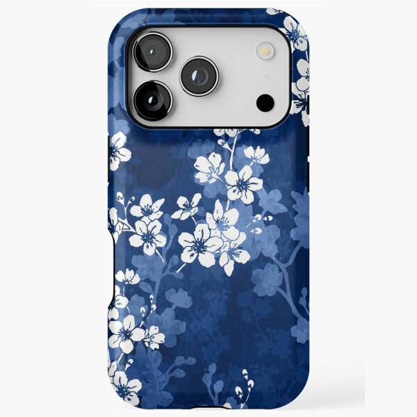Aperçu de l'œuvre Fleur de Sakura en bleu profond créée et vendue par adenaJ.