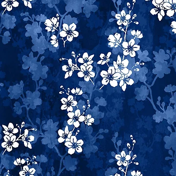 Imagen de la obra Sakura florece en azul profundo de adenaJ