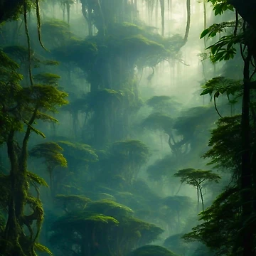 Artwork thumbnail, A dense foggy jungle by m-y-A-I-A-R-T-