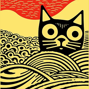 Vorschaubild zum Design Miau, Kawaii Katze japanische Kunst von GirlGlowGraphic