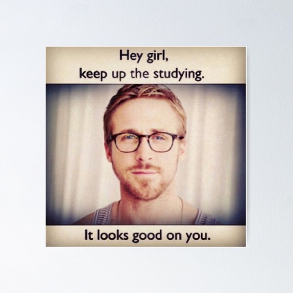 Aperçu de l'œuvre Ryan Gosling continue d'étudier créée et vendue par ladybirddesigns.