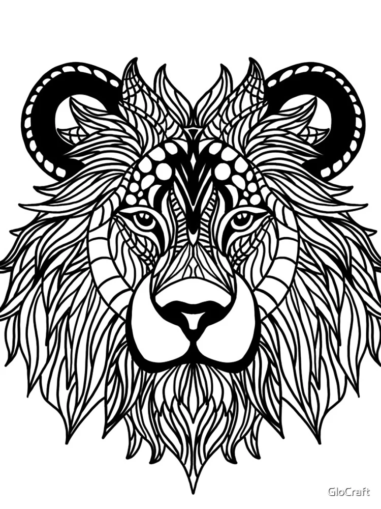 Thumbnail 5 of 5, iPhone Case, Zentangle Lion Head designed and sold by GloCraft.