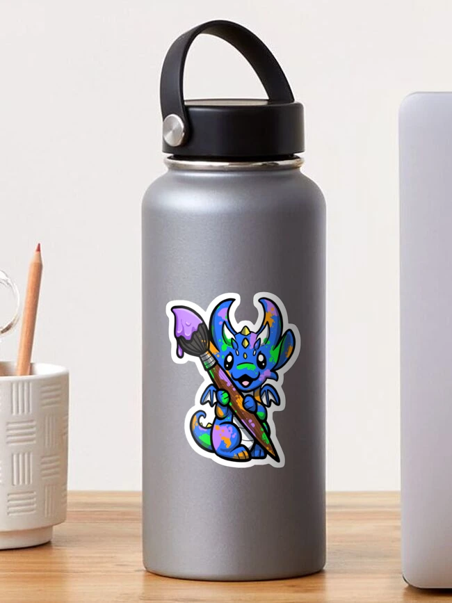 Thumbnail 1 of 3, Sticker, Painter Dragon designed and sold by Dragons and Beasties.