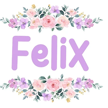 Artwork thumbnail, Purple Flower Felix Name Label by NormadWorld