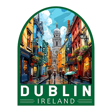 Vorschaubild zum Design Dublin Irland Reisekunst-Emblem von KrisSidDesigns