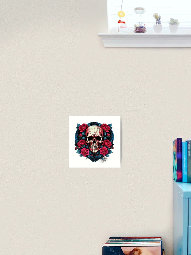 Thumbnail 2 of 3, Art Print, Skull and Roses designed and sold by BestoftheQuest.
