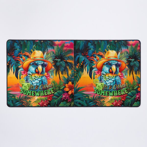 Item preview, It's 5 o'clock somewhere Tropical Parrot Cocktail Sunset designed and sold by MindWave THC.
