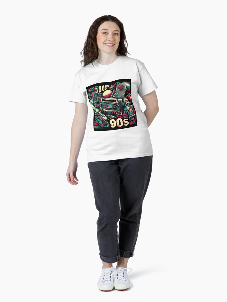 Imagen 4 de 7, Camiseta clásica con la obra Vintage Retro Nostalgia Pattern - Timeless Fashion Print, diseñada y vendida por The-Library.