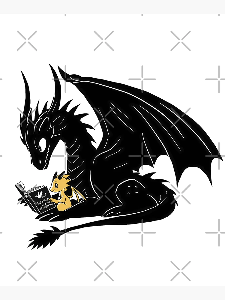 Aperçu 5 sur 5. Sac fourre-tout avec l'œuvre Dragons de la Quatrième Aile lisant ensemble les mignons Tairn et Andarna créée et vendue par treewitheyes.