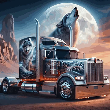 Artwork thumbnail, Wolf truck by Création Québec