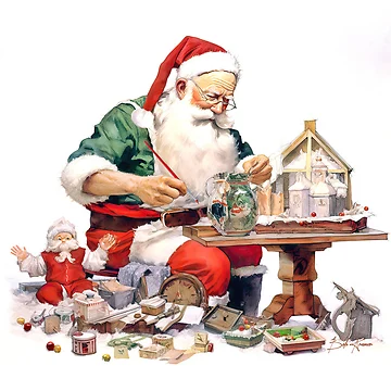 Artwork thumbnail, Santa's Workshop Delight by Art By Bob Kramer