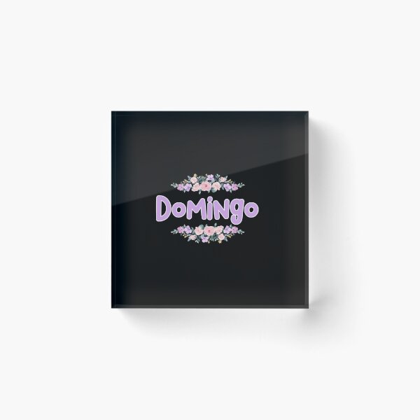 Item preview, Etiqueta con el nombre de Domingo, flor morada (negra) designed and sold by NormadWorld.