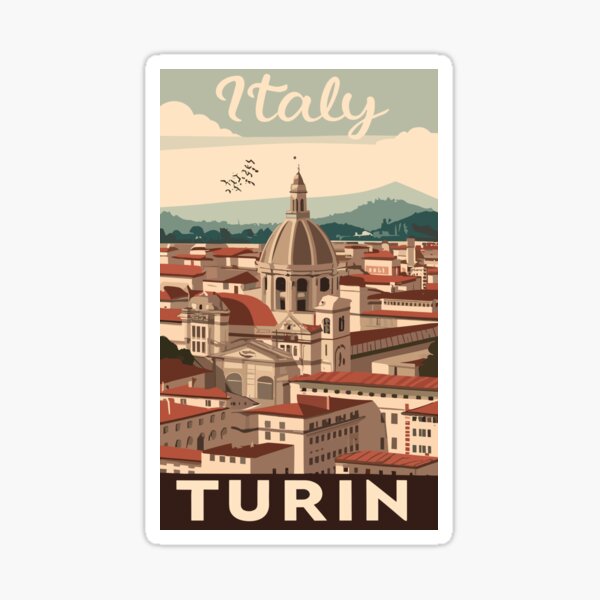 Aperçu de l'œuvre Un art de voyage vintage de Turin - Italie créée et vendue par GoodOldVintage.